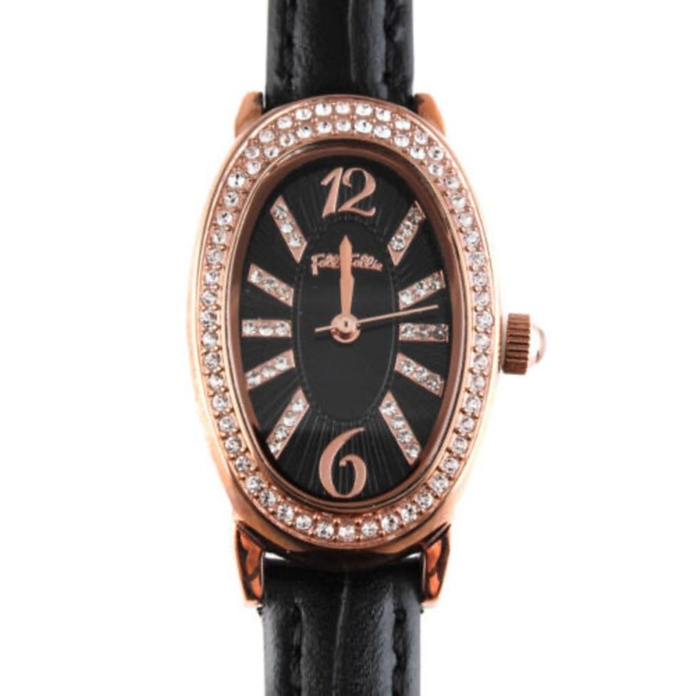 FOLLI FOLLIE Black and Rose Gold Watch WFB012STK